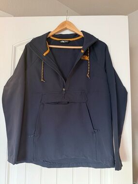 Vintage North Face Navy Pullover with Orange Trim